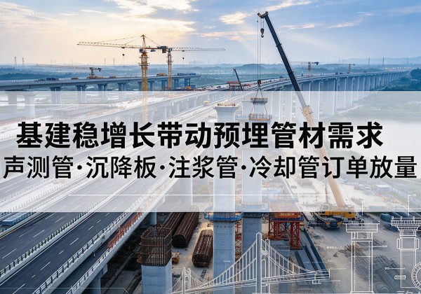 扶沟基建稳增长带动预埋监测管材需求，声测管、沉降板、注浆管订单持续放量